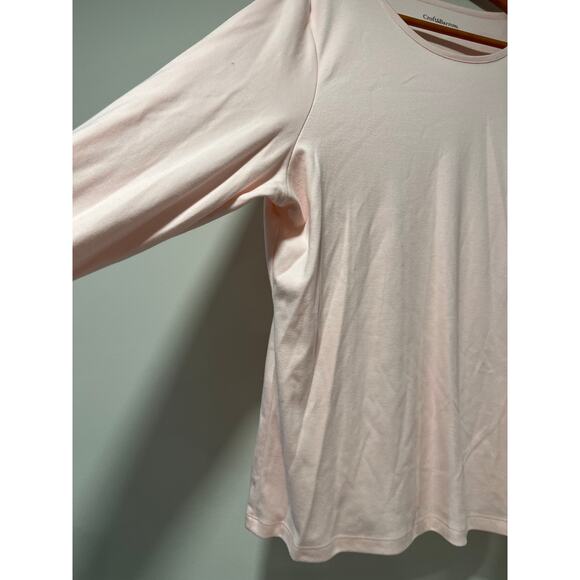 NWT Croft & Barrow Long Sleeve Crew Neck Shirt 100% Cotton Pale Pink Size 1X JL - Picture 5 of 7
